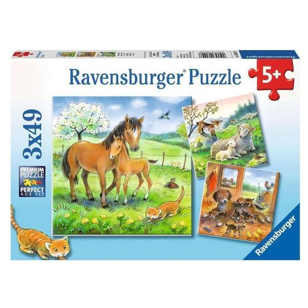 Ravensburger Çocuk Puzzle 3x49 Parça Kucaklaşma 80298 - Image 1