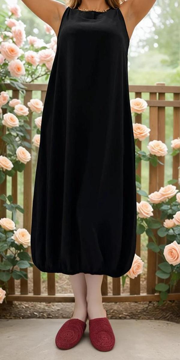 Kadın Eteği Lastikli Kolsuz Airobin Giy-Çık Günlük Rahat Yazlık Elbise 3657286 - Image 1