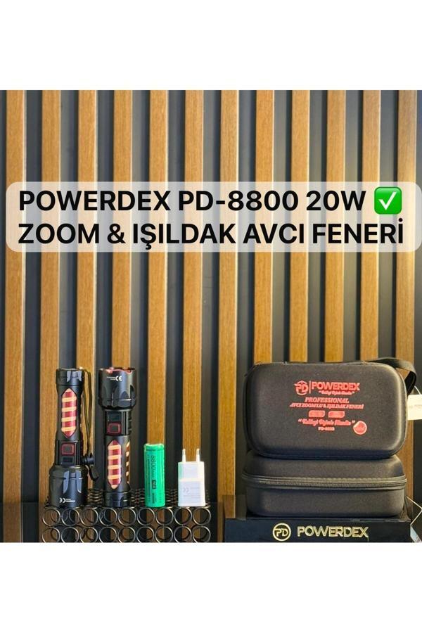 Powerdex Pd-8800 Avcı Feneri Su Geçirmez Şarjlı Profesyonel El Feneri 2000 Lümen - Image 1