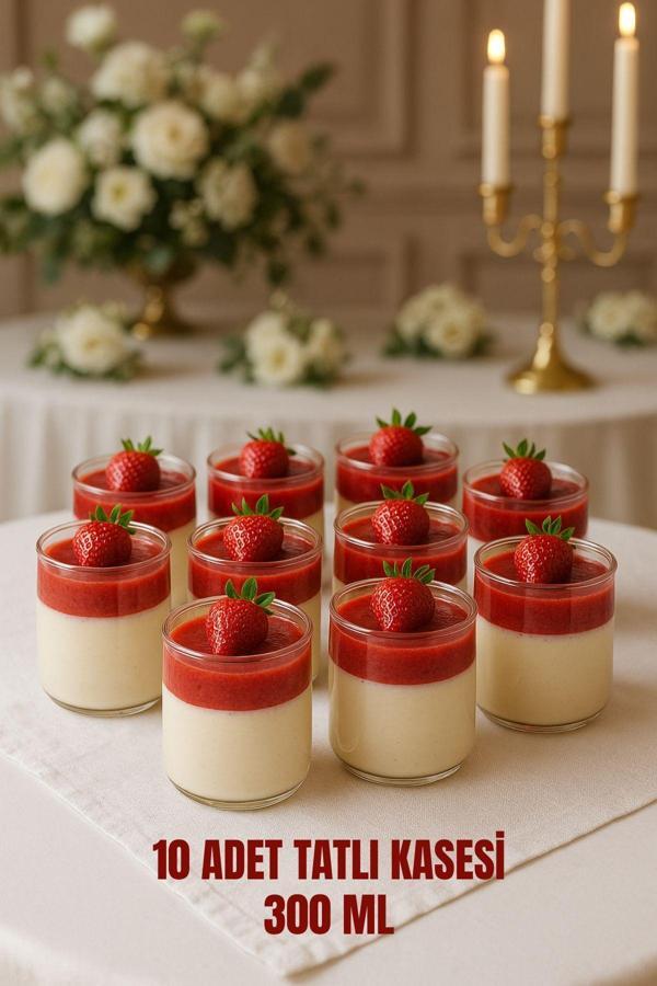 10’lu Şeffaf Sunum Kabı – 300 ml | Tatlı, Salata ve Aperatif Servisi İçin Pratik Kullanım - Image 1