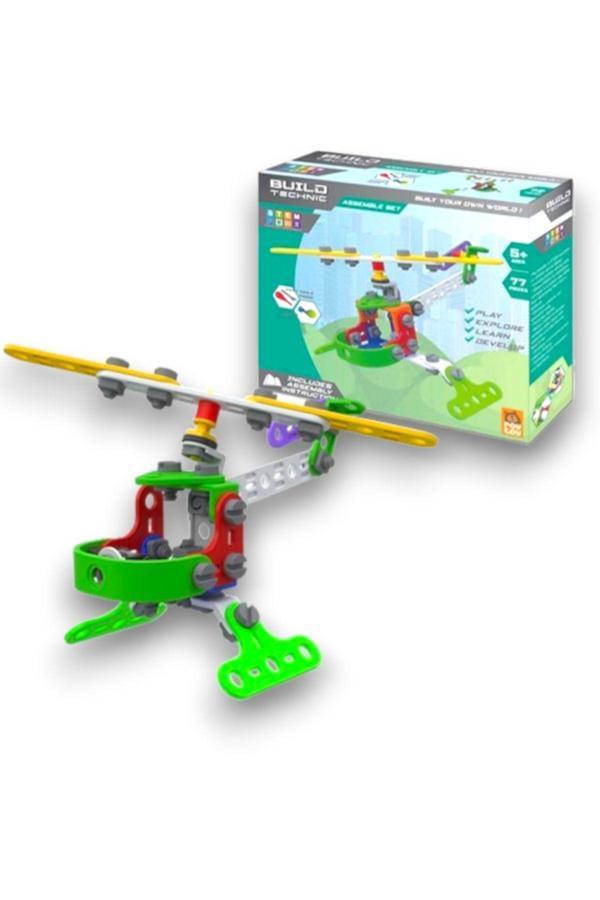 77 Parça Helikopter Kendin Yap Oyun Seti 3+ Yaş Üzeri Çocuklar Için - Image 1