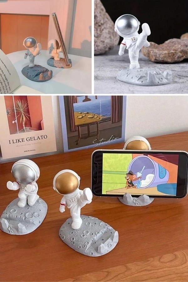 Mini Astronot Model Telefon ve Tablet Tutucu Standı - Image 1