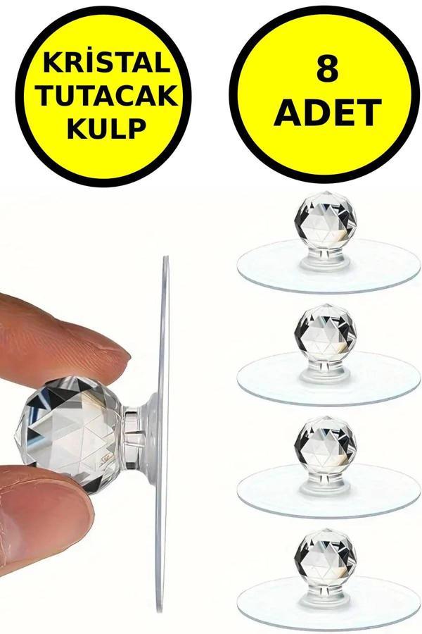 8 Adet Çok Amaçlı Yapışkan Kristal Tutacak Kulp - Image 1