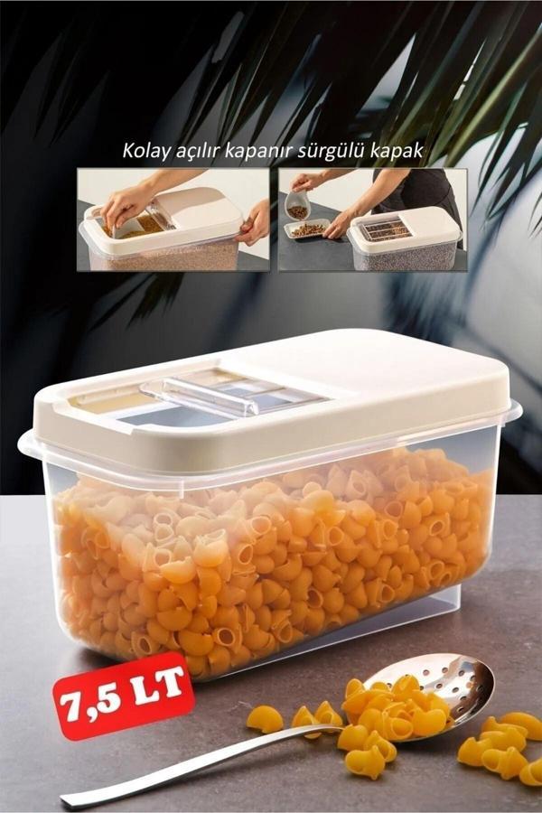 Multibox 7,5 Lt Kolay Kayar Kapaklı Çok Amaçlı Erzak, Bakliyat Vs. Saklama Kabı - Image 1