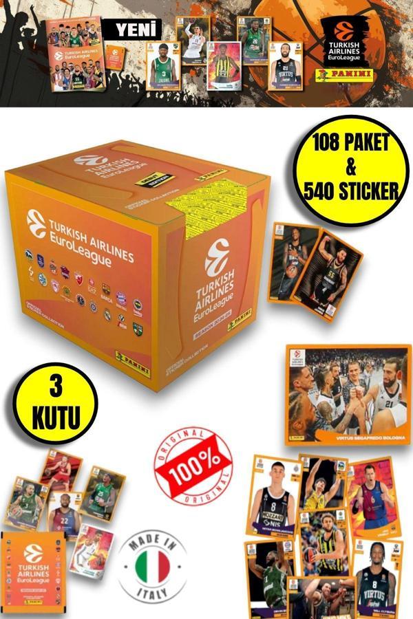 Panini 2024-25 Turkish Airlines Euroleague Sticker 108 Paket  (540 Adet Sticker) - Image 1