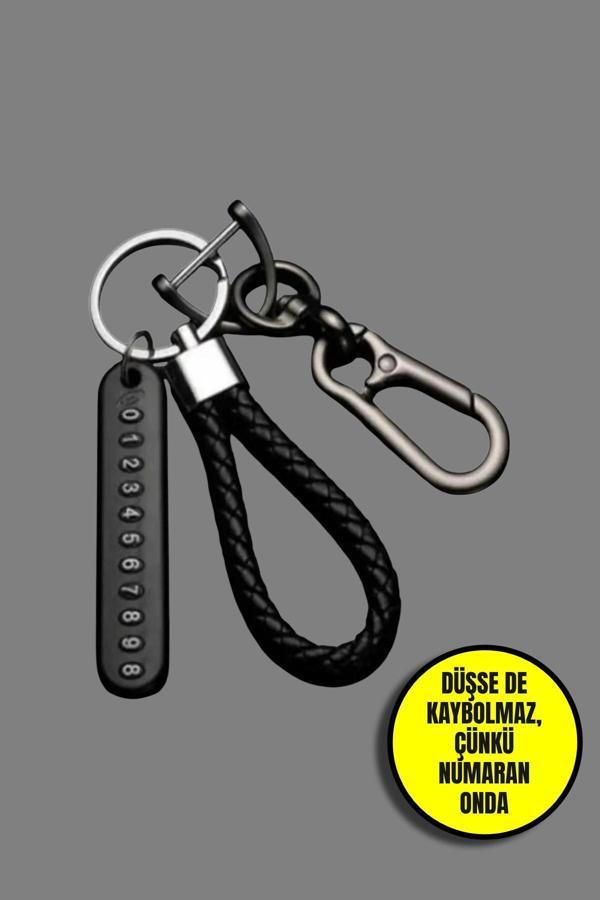 Anti-Kayıp Telefon Numarası Anahtarlık Araba Anahtarlık Kordon Anahtarlık Araba Anahtarı Klip - Image 1