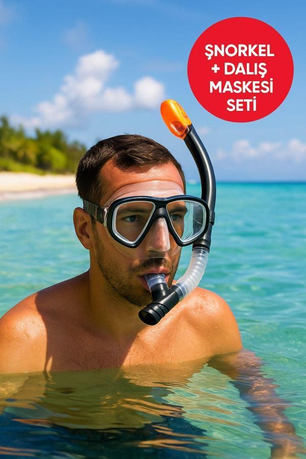 AquaPro Şnorkel + Maske Seti - Havuz-Deniz Maske ve Şnorkel Set + 14 Yaş - Image 1