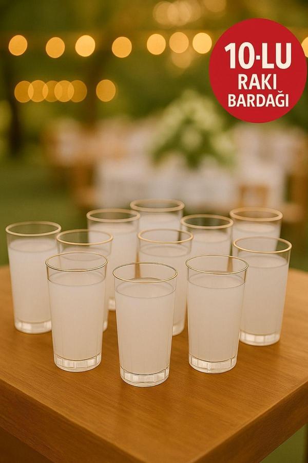 14 Adet Rakı Bardağı – Düğün, Davet, Organizasyon,Parti için Şeffaf Plastik, Dayanıklı ve Hijyenik - Image 1