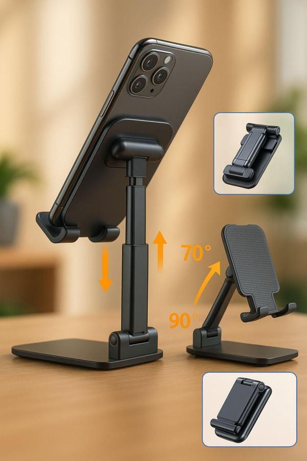 360° Katlanabilir Masaüstü Telefon ve Tablet Standı - Image 1