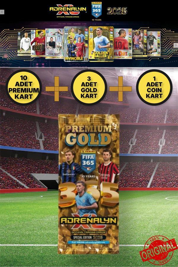 Panini Adrenalyn Fifa 365 2025 Premium Gold Card Özel Futbolcu Kartları  1 Paket - Image 1