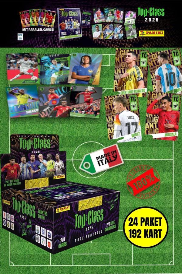 Panini Adrenalyn Top Class - 2025 Official Trading Card Futbolcu Kartları - 24 PAKET (192 KART) - Image 1