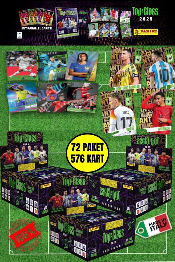 Panini Adrenalyn Top Class - 2025 Official Trading Card Futbolcu Kartları - 72 PAKET (576 KART) - Image 1