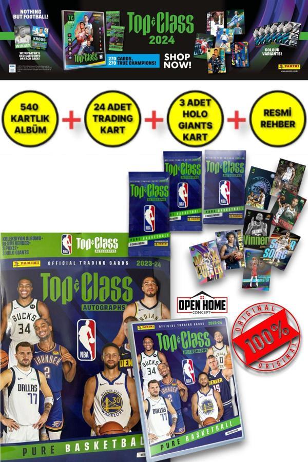 Panini Nba Top Class 2024 Koleksiyon Basketbolcu Kartı Albüm Dergisi (24Adet Kart+3Holo Giants Kart) - Image 1