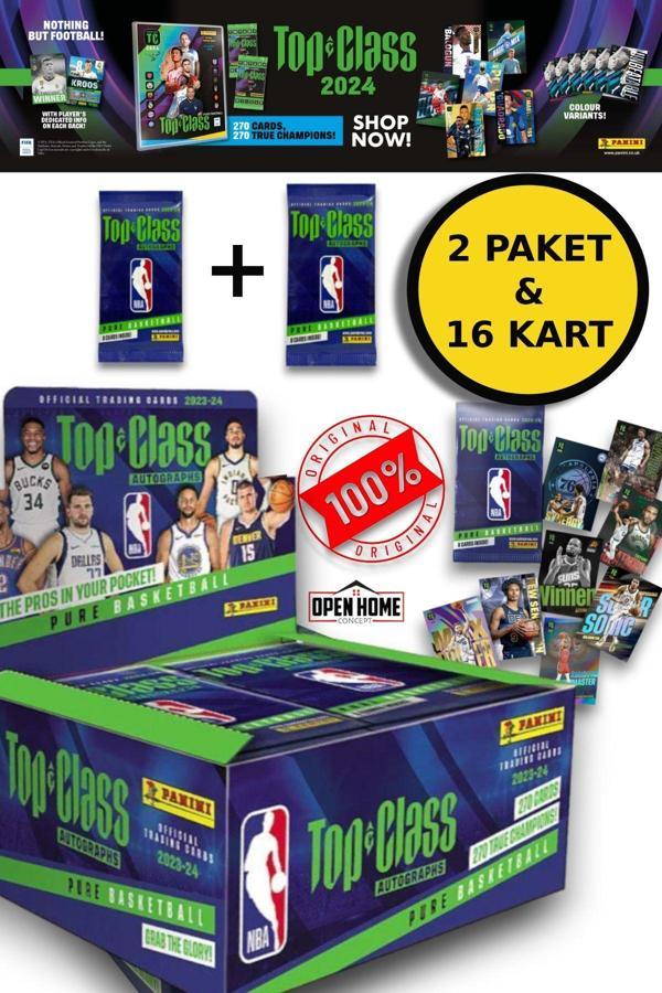 Panini Nba Top Class 2024 Koleksiyonluk Basketbolcu Kartları + 2 Paket (16 Adet Kart) - Image 1