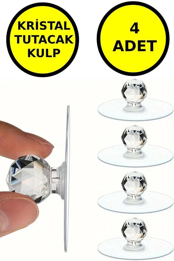 4 Adet Çok Amaçlı Yapışkan Kristal Tutacak Kulp - Image 1
