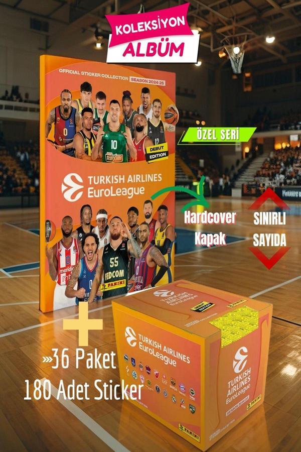 Turkish Airlines Euroleague Özel Koleksiyon Albümü + 36 Paket (180 Adet) Sticker - Image 1