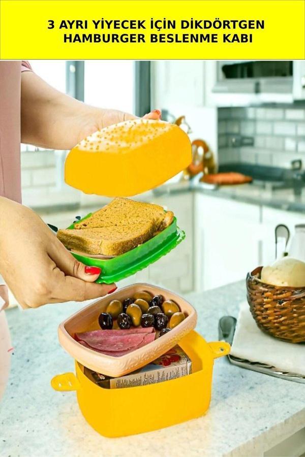 Dikdörtgen Hamburger Beslenme Kabı - Image 1