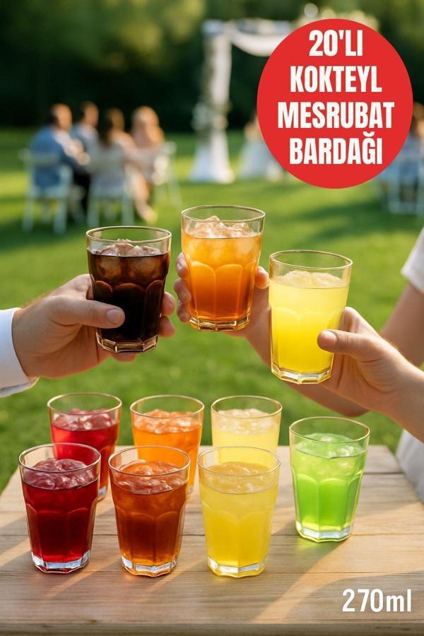 Düğün & Davet İçin 270 ml Plastik Bardak – 20 Adet - Image 1