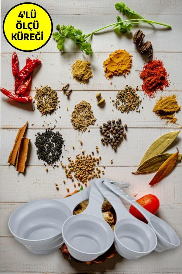 4'lü Set Un, Şeker, Erzak, Bakliyat, Deterjan Vb. Ölçü Küreği - Image 1