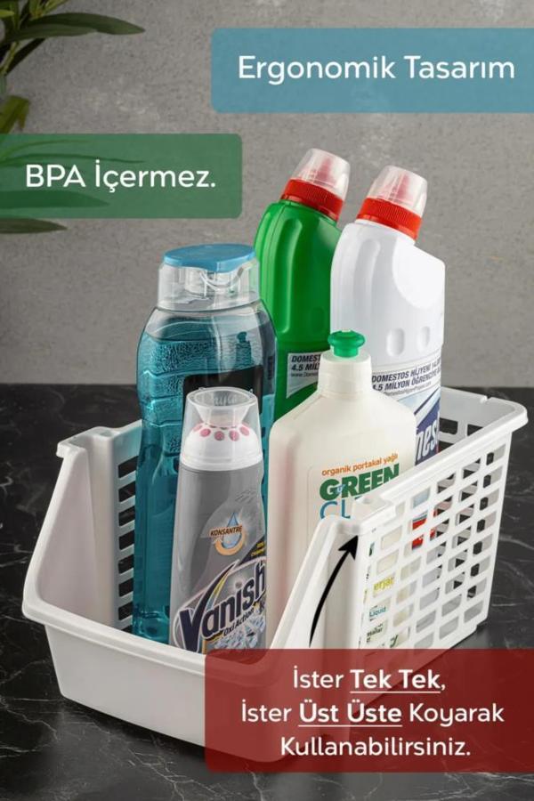4'lü Üst Üste Eklenebilir Banyo Mutfak Rafı - Image 1
