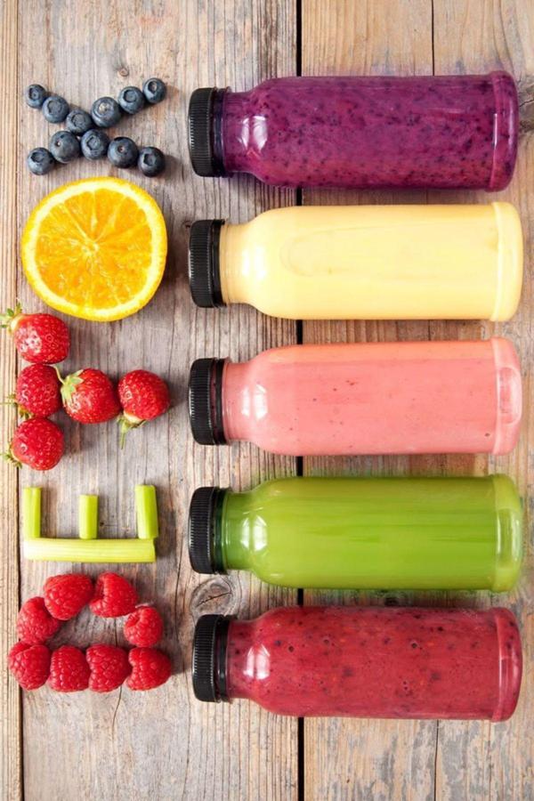5 Adet Smoothie Detoks Şişesi Şeffaf Plastik Sızdırmaz Kapak Köşeli Meyve Suyu Şişesi 300 ML - Image 1