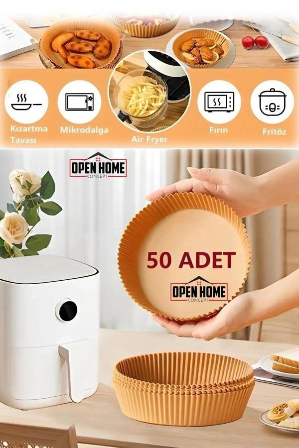 50 Adet Tek Kullanımlık Pişirme Kağıdı Yuvarlak Tabak Model - Image 1