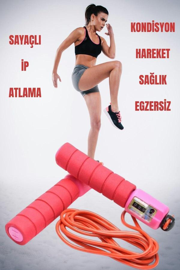 Sayaçlı Atlama İpi Saplı Antrenman Aleti Ip Egzersiz Evde Spor - Image 1