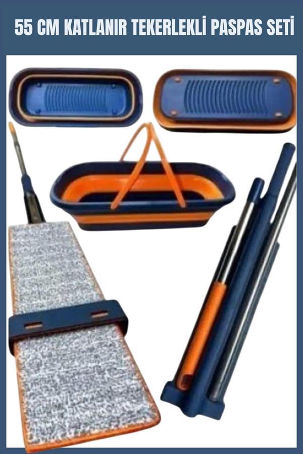 55 cm Katlanır Kovalı Kendinden Sıkmalı Lüks Mop Kovalı Mop - Image 1