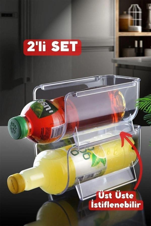 Kat Kat Istiflenebilir Clear Şişe Organizeri 2 Adet Şeffaf - Image 1