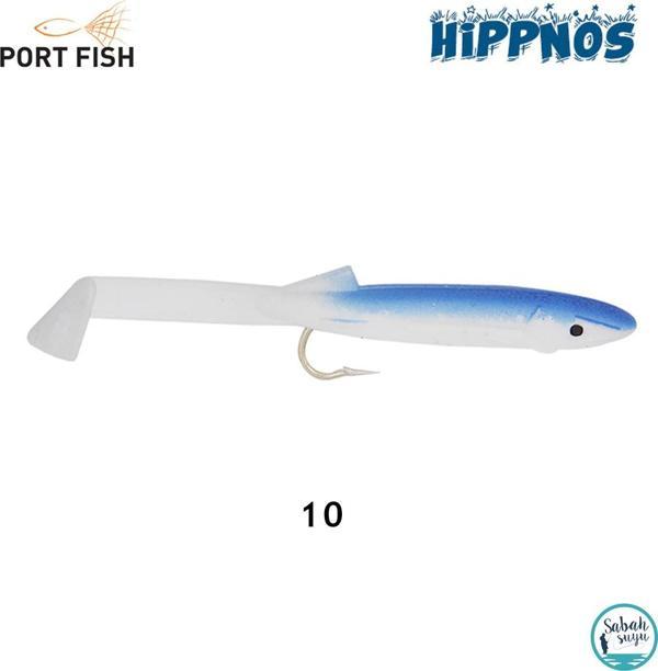Portfish Hippnos İğneli Silikon Balık 10.5cm #10 Mavi Beyaz (3 Adet) - Image 1