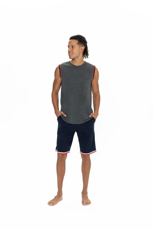 U.S. Polo Assn. Erkek Alt Üst Kolsuz Yuvarlak Yaka Pijama Şort Takımı - Image 1
