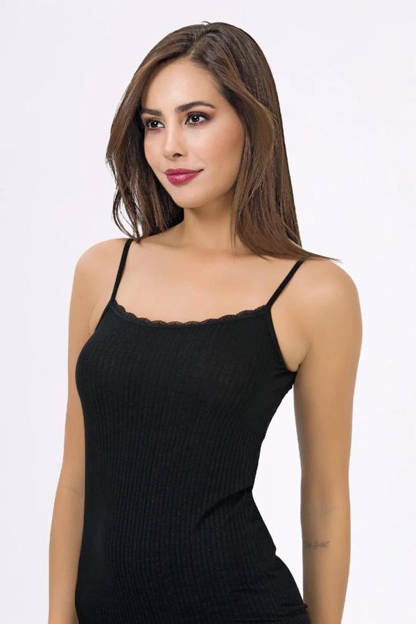 Kadın Derby Viskon Dantelli İp Askı Atlet - Image 1