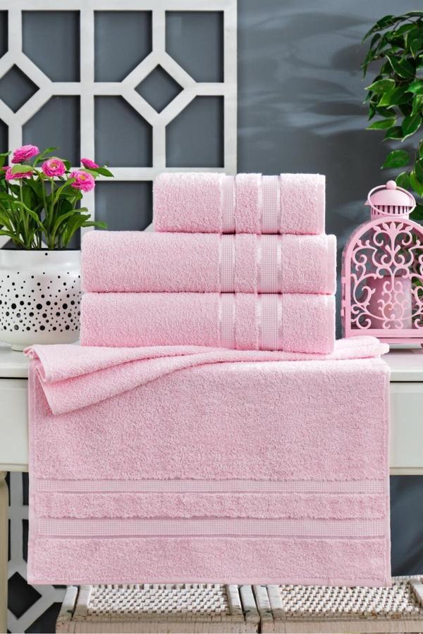 Deneme Zamanı Banyo Havlusu Seti Hamam Seti Banyo Havlusu 2 Adet 70X140 2 Adet 50X90 - Image 1