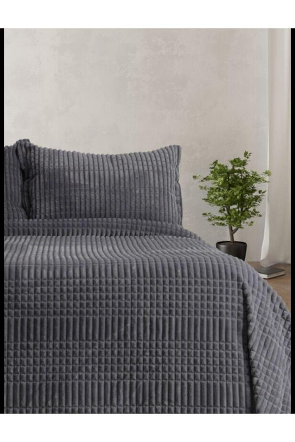 Deneme Zamanı Battal Boy Battaniye Kalın Battaniye Modern Line-Merinos 220X240 2 Yastık Kılıflı - Image 1