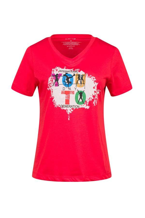 2AS Alone Baskılı V Yaka Kadın T-Shirt 403 - Image 1
