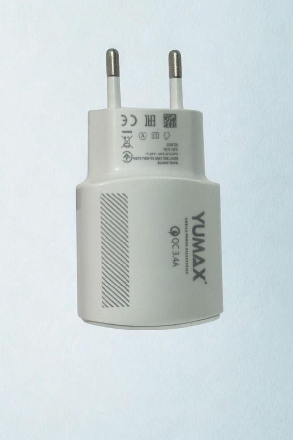 Yumax 18W Hızlı Şarj Adaptör | 3.4A Usb Çıkış | Quick Charge Destekli | Tüm Telefonlarla Uyumlu - Image 1