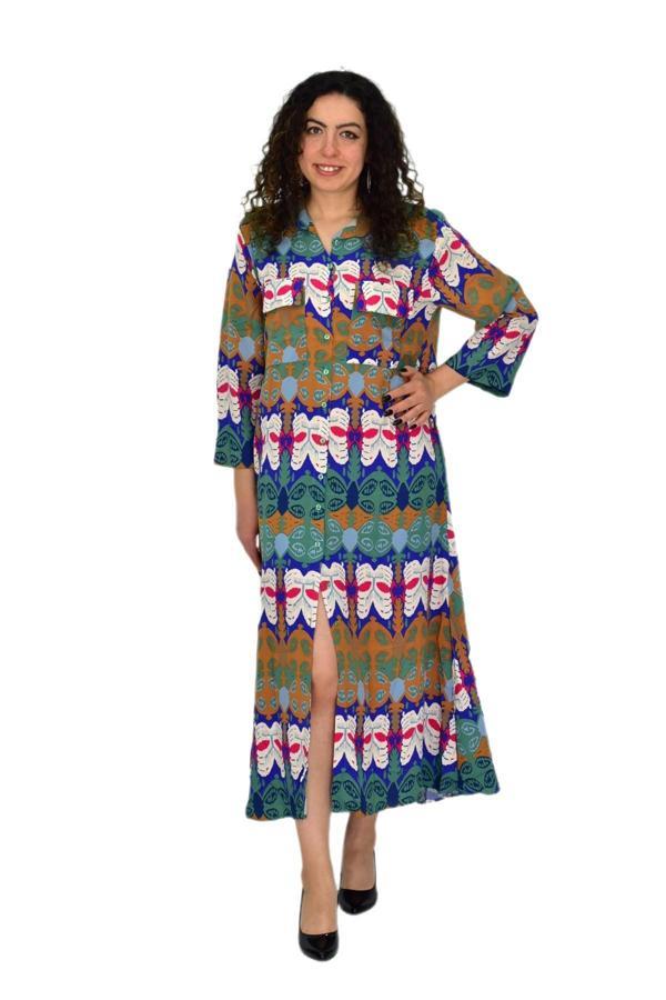 Kadın Çift Cep Kapaklı Elbise BGL-ST04640 - Image 1