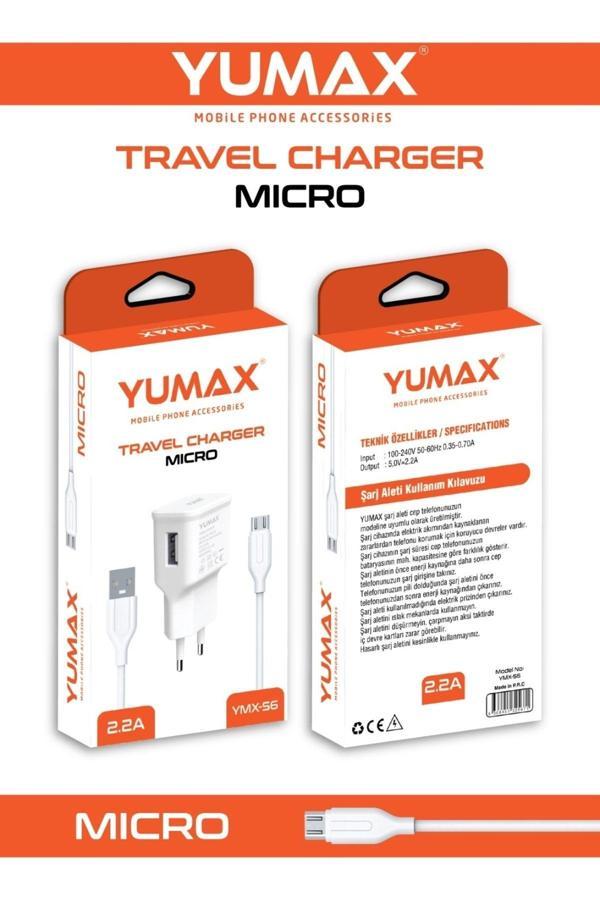 Yumax Micro Usb Uyumlu 2.2 Amper Micro Şarj Cihazı Şarj Aleti S6 Micro - Image 1