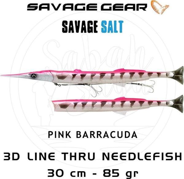 Savage Gear 3D Line Thru Needlefish Pulsetail 2+1 30cm 85gr Pink Barracuda - Image 1