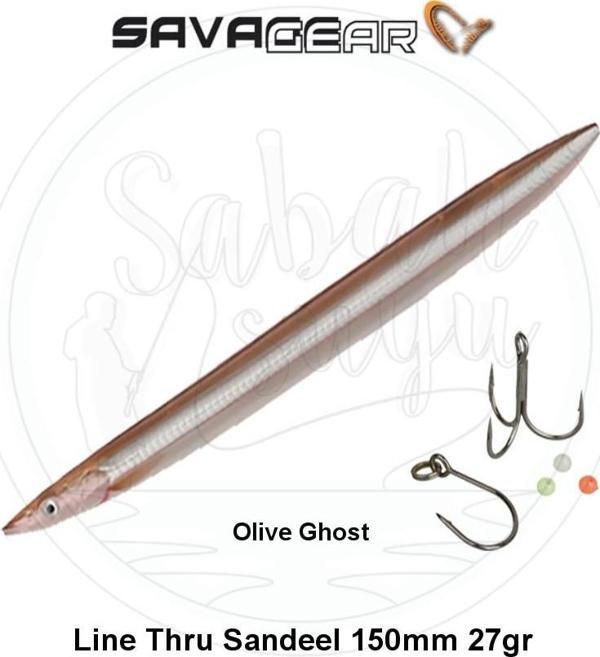Savage Gear 3D Line Thru Sandeel 150mm 27g 03 Olive Ghost - Image 1