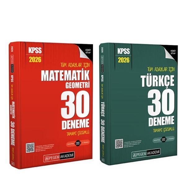 Pegem Yayınları 2026 KPSS Matematik ve Türkçe Deneme Seti 2 Kitap - Pegem Akademi Yayıncılık - Image 1