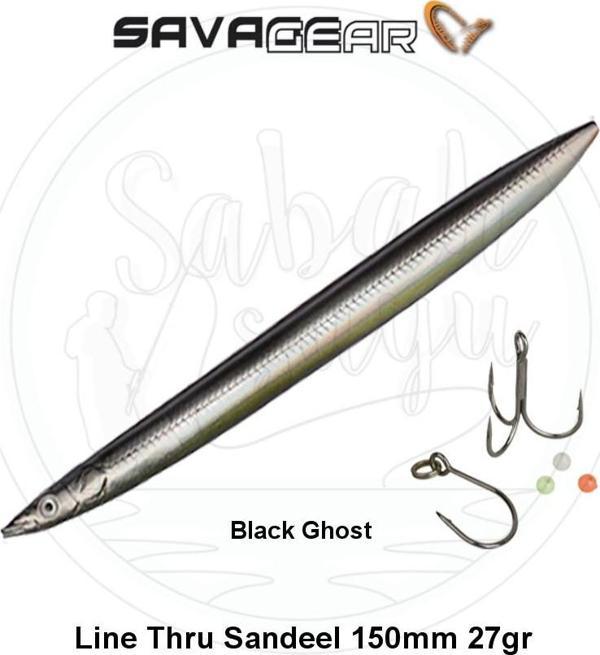 Savage Gear 3D Line Thru Sandeel 150mm 27g 04 Black Ghost - Image 1