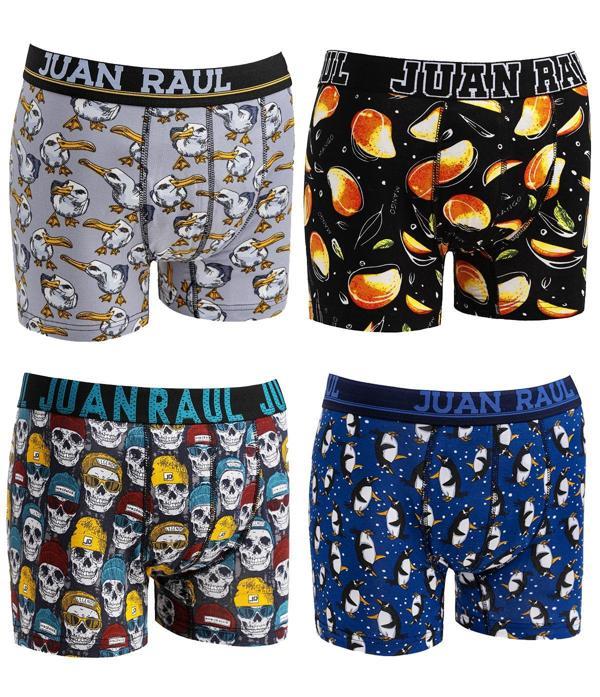 TEET Juan Raul Erkek Boxer Pamuklu Desenli 4'lü Premium Set - Image 1