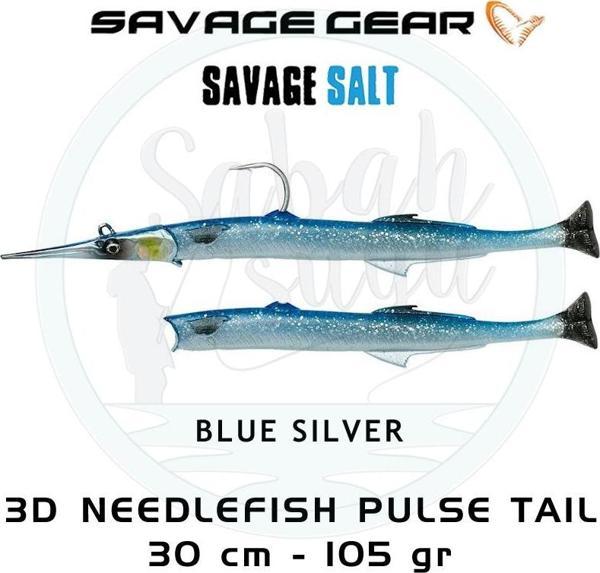 Savage Gear 3D Needlefish Pulsetail 2+1 30cm 105gr Blue Silver - Image 1