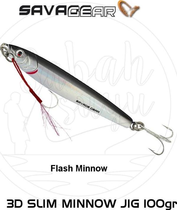 Savage Gear 3D Slim Minnow Jig 100g Flash Minnow - Image 1