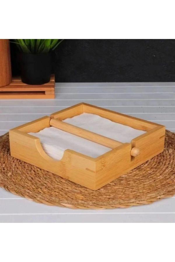Kare bambu peçetelik pinterest tasarım peçetelik ahşap paçetelik - Image 1