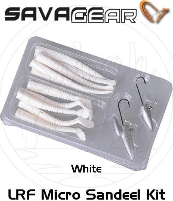 Savage Gear LRF Micro Sandeel Kit 12 Parça (1+1.5+5) Suni Yem White - Image 1