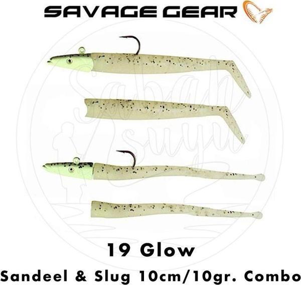 Savage Gear Sandeel - Slug 10cm 10gr. Combo (4+2) Glow - Image 1