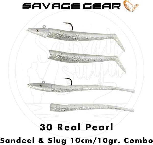 Savage Gear Sandeel - Slug 10cm 10gr. Combo (4+2) Real Pearl - Image 1