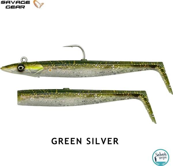 Savage Gear Sandeel V2 12 cm 22gr Combo (2+1) Green Silver - Image 1